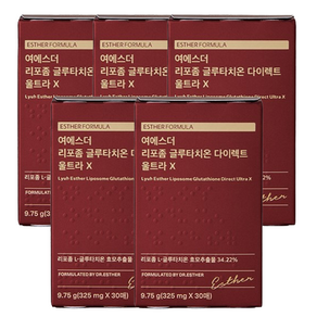 에스더포뮬러 여에스더 리포좀 글루타치온 다이렉트 울트라 X 30매 5박스 (150매), 30회분, 9.75g, 5개