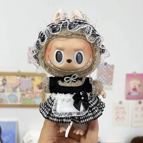 17cm 라부부 인형옷 뽀글이 브라운 전신 수트, AP