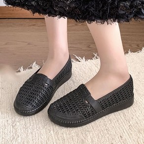 Moden Fashion 여성 발편한 펀칭 플랫 슈즈 통기성 단화 F24