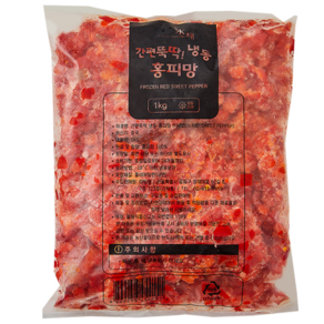 냉동 홍피망 1kg 파프리카 간편채소 손질 다이스 피망 볶음밥 재료 피자 마로푸드, 1개