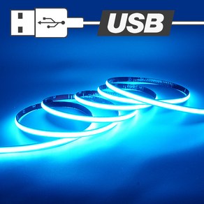 삼항LED USB전원타입 COB 슬림 면발광 LED바 아이스블루LED, 스위치형USB, 50cm