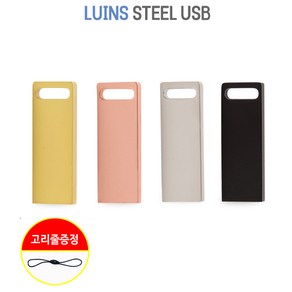 루인스 USB 2.0 이동식 외장 메모리 미니 컴퓨터 유에스비 + 고리줄, 4GB, 실버, 1개