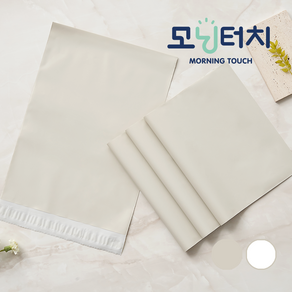 모닝터치 LDPE 이중지 택배봉투 무광 오트밀/백색, 1개, 25X35+4 100매