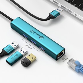 아이퀸 멀티허브 USB3.0 허브 노트북 랜젠더 맥북젠더 유선랜 인터넷연결 1000Mpbs ( USB3.0 TO 랜허브 ), 1개