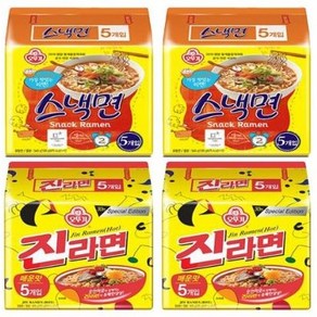 오뚜기 스낵면 10p + 진라면 매운맛 10p, 20개