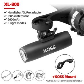 XOSS 자전거 속도계 헤드라이트 400800 루멘 USB 충전식 도로 MTB 프론트 램프 라이트, 4) XL800 with Mount, 1개