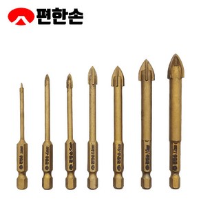 편한손 티타늄 코팅 멀티 타일 드릴 비트 화살촉 십자 타일기리, 4mm, 1개