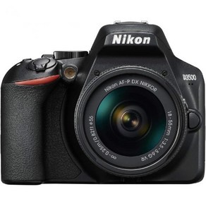 니콘 D3500 2MP DSLR 카메라 AF-PDX NIKKOR 18-55mm f/3.5-5.6G VR 렌즈 1590B 리퍼, Black