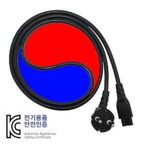 [신성전기산업] 국산 크로바 3구 전원 파워케이블 AC 220V [블랙/벌크/1m], 1개, 1m