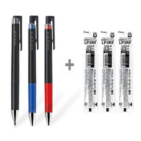 파이롯트 쥬스업 볼펜 흑색/청색/적색+리필 세트, 1개, 0.3mm 흑색1개+청색1개+적색1개+리필 흑3개 세트