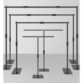 촬영용 크로마키 방송 사진 배경지 배경천 거치대 스탠드 브래킷, 2.4x2m 크로스형, 1개