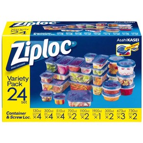 Zip Lock 컨테이너 Ziploc 9종류 24개입 세트, 1개