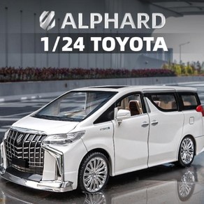 피규어 Mpv Diecast 장난감 Toyota 1:24 스케일 모델 Alphad, 01=WHITE, 1개