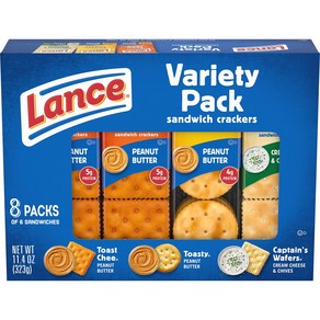 Lance Sandwich Cackes Vaiety Pack 3 Flavos 8 Individually Wapped Packs 6 Sandwiches Each 랜스, 1개, 421.84g