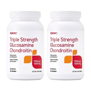 GNC 트리플 스트렝스 글루코사민 750mg 콘드로이틴 600mg 캐플렛 무설탕 글루텐 프리