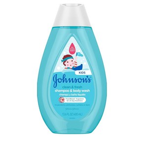 Johnson's Kids Clean & Fesh 아동용 샴푸 & 바디 워시 티어프리 파라벤 황산염 및 염료 프리 저자극성 및 유아 및 어린이 발달 모발에 순함 Fes, 1개