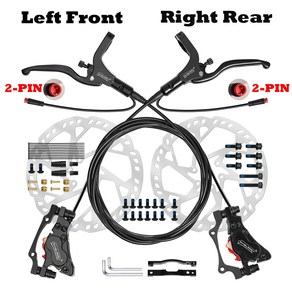 DYISLAND LD4X-300 전기 자전거 유압 디스크 브레이크 세트 피스톤 4 개 2 핀 3 핀 개 180mm 로터 포함, 1개