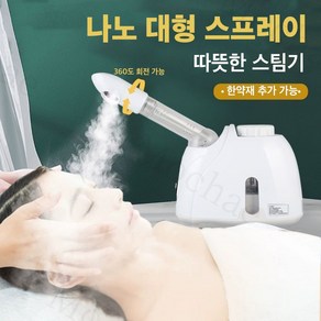 Mochae 얼굴 스팀기 페이스 수분 공급 미스트기 열 분사 수분 공급기 휴대용 홈케어 보습 수분공급기, 화이트 220V