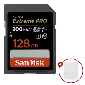 샌디스크 익스트림 프로 SD메모리카드 Exteme PRO UHS-I 128GB + SD카드 케이스, 1개