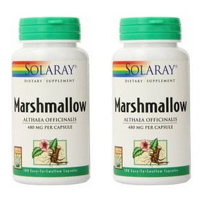 Solaay Mashmallow Root 480mg 미국 솔라레이 마시멜로 루트 480mg 100캡슐 x 2병, 2개, 100정