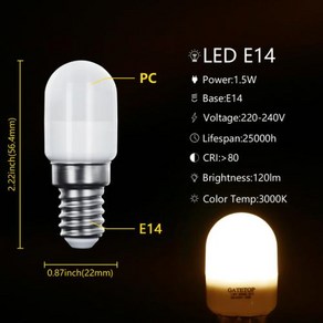 미니 LED 전구 E14 1.5W 230V SMD2835 냉장고 램프 조명 1-10 개 장식용 아주 밝은 스트로보 스코프 없음 따뜻한 백색광, 11) E14 1.5W 3000K - 1.5W-1개