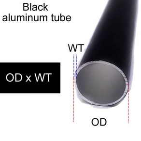 블랙 컬러 알루미늄 파이프 튜브 외경 6mm ~ 30mm 경 스트레이트 알루미늄 파이프 도장 표면 공차 0.3mm, 1개