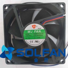 솔팬 WJB2802512U-F40 DC12V FAN DC팬 80mm 사이즈 / WJ팬 / 80MM X 25MM 사이즈 / 4000RPM / MADE IN CHINA, 1개