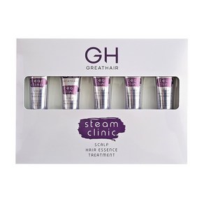 GH 그레이트헤어 스팀 클리닉 스칼프 헤어에센스 노워시 트리트먼트 여행용 (15ml * 5EA ) 1세트, GH스팀트리트먼트 여행용