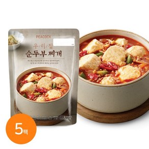 피코크 우리집 순두부찌개 500g 5팩 외 8종 부대찌개 미역국 육개장, 정갈한 소고기 미역국 500g 5팩, 5개