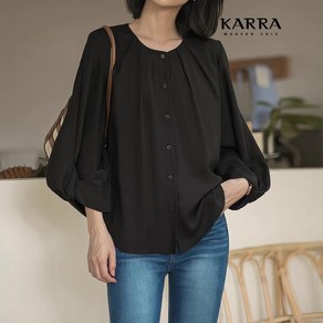 KARRA (77까지)엘레강스볼륨코튼블라우스_A4S0467