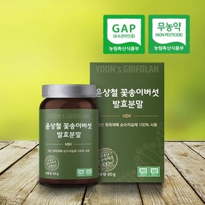 윤상철 원목꽃송이버섯 함량100% 순수 꽃송이버섯 발효분말 1병 80g