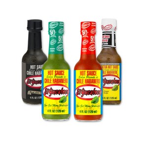 EL yucateco 멕시코 정통 하바네로 매운 핫 소스 120ml, 블랙라벨 스모키 핫소스, 1개