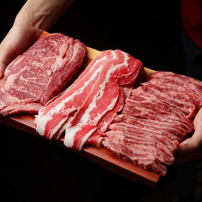 엄지척축산] 1++등급 한우 600g 한판(등심200g+차돌200g+삼각살200g), 1세트