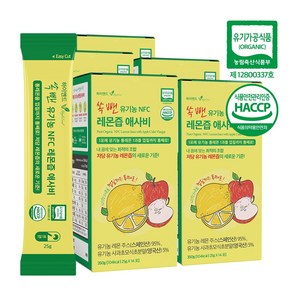 비카인 하이엔드 쏙뺀 NFC 착즙 100% 유기농 레몬즙 애사비, 5박스, 350g