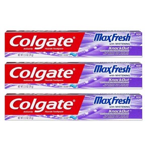 콜게이트 맥스 프레시 녹아웃 젤 치약 2.5온스 팩 3개 Colgate