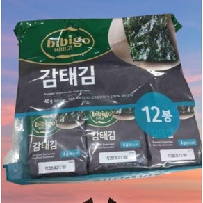 [비비고] 향긋한 감태김 12봉 들기름과참기름 갯벌에서채취한감태 밤10시이전주문내일도착, 48g, 1개