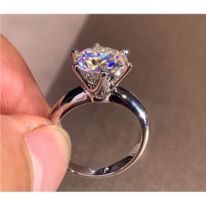 모이사나이트 반지 5 캐럿 리얼 moissanite 약혼 반지 18k 화이트 골드 도금 925실버