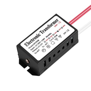 110V ~ 12V 60W 할로겐 라이트 전원 공급 장치 컨버터 전자 변압기 블랙, 1개