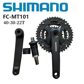 자전거 체인 Shimano ALIVIO FC-MT101 산악 크랭크 셋 3 × 9 속도 170mm 40-30-22T 사각 구멍 122.5 하단 브래킷, 1개