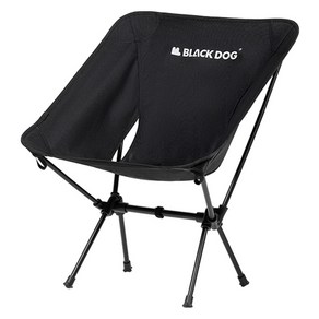 BLACKDOG 휴대용 접이식 경량 라이트 문 캠핑의자, 1개, 나이트 블랙