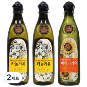 백앤 백설 카놀라유 2p + 해바라기유, 900ml, 2세트