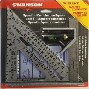 SWANSON TOOL 스피드 스퀘어 레이아웃 툴 밸류 팩 블루북 포함 S0101CB, 1개