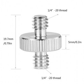 [1+1] 양쪽 스터드 1 카메라 볼트 4인치 듀얼 나사 어댑터, 단품, 3개