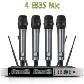 UHF 전문 다이내믹 핸드헬드 무선 마이크 파티 노래방 교회 무대용 전체 금속 SKM9200 9000 4 채널, 1) 4 e835 Mic, 없음