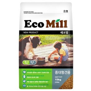 투펫 전연령용 곡물 에코밀 강아지 사료, 1개, 15kg