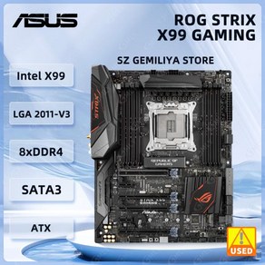 ASUS X99 메인보드 STRIX 게이밍 LGA 2011-v3 DDR4 128GB ATX 브라켓 6950X 5820 E5-1630 2603 2680 CPU