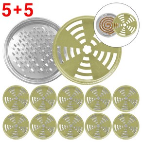 [5+5] 모기향 받침대 10개 (모기향 연소기 A타입-뚜껑 포함 5P+5P=총10P) 거치대 보관 톤 케이스 야외 캠핑 휴대용 홀더