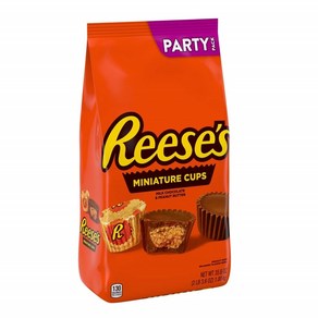 Reese's 리세스 초콜릿 피넛 버터 미니컵 1kg 1봉 파티팩 Peanut Butte Cups Miniatues Milk Chocolate 35.6 Ounce, 1개