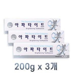 아파타이트 미백치약 브라이트닝치약, 3개, 200g