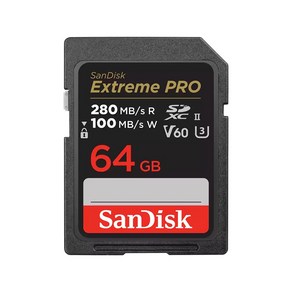 샌디스크 익스트림 프로 SD UHS-II 280MB/s V60 64GB, 1개